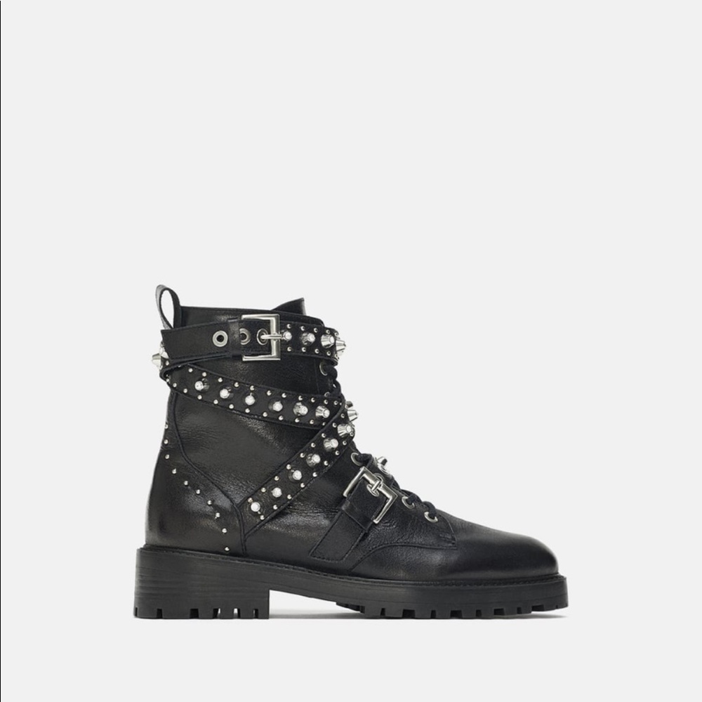 Jeweled combat boots